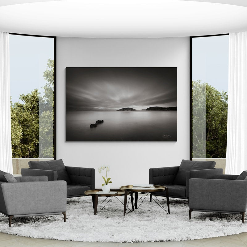 Deception Pass by Alan Majchrowicz wall art in a living room
