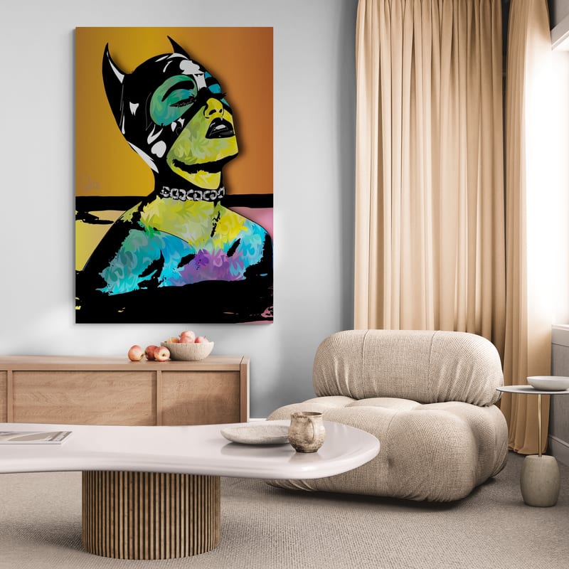 Devil Woman by Technodrome1 wall art in a living room