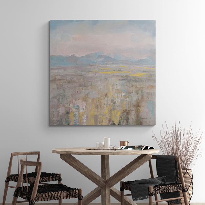 Distant Mountains by Danhui Nai wall art in a dining room