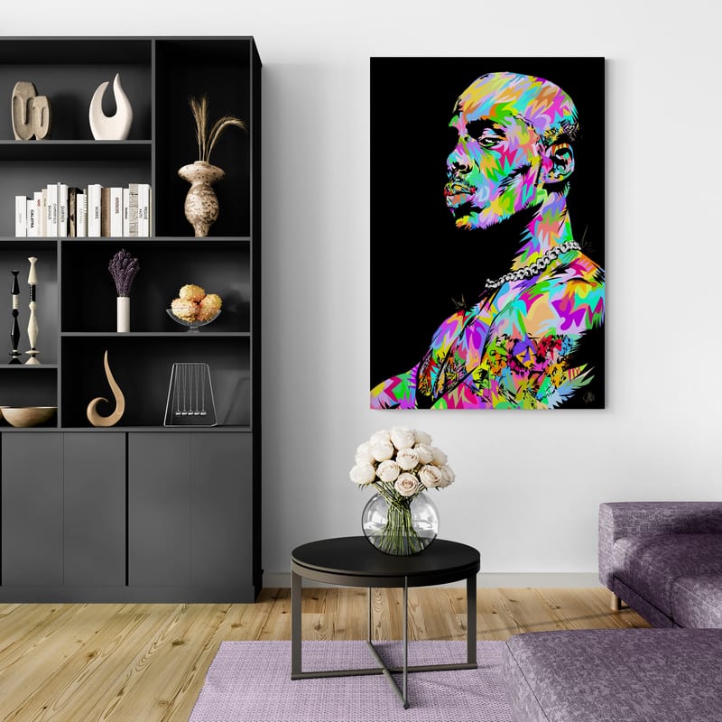 DMX Black 2021 by Technodrome1 wall art in a living room