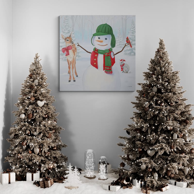 Dressed For Christmas I by James Wiens wall art in a hallway