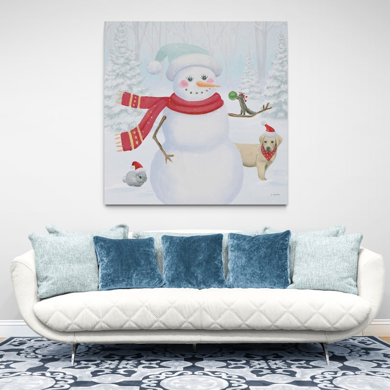 Dressed For Christmas III by James Wiens wall art in a living room