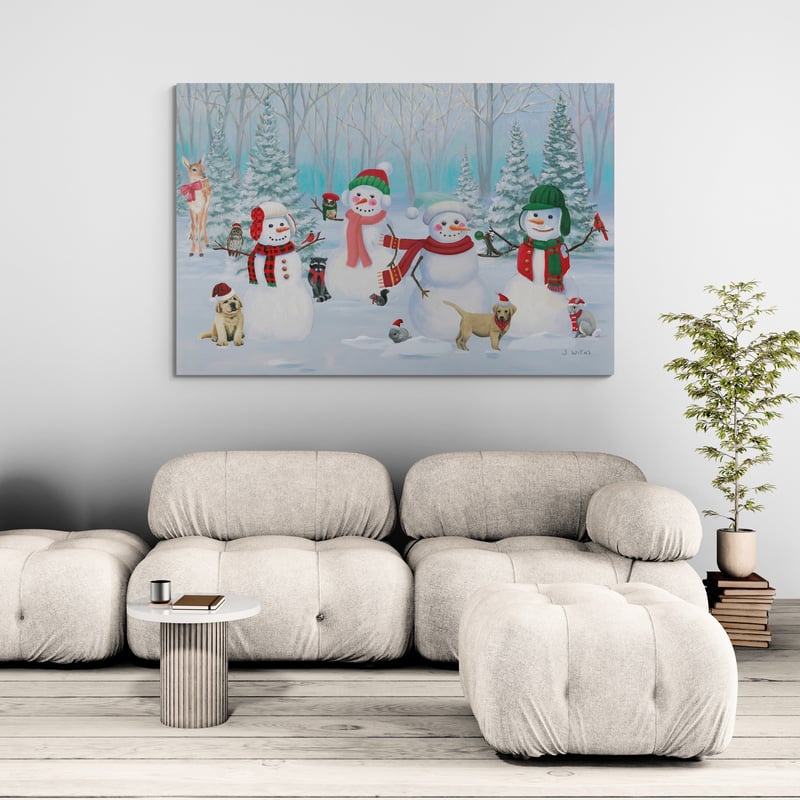 Dressed For Christmas V by James Wiens wall art in a living room