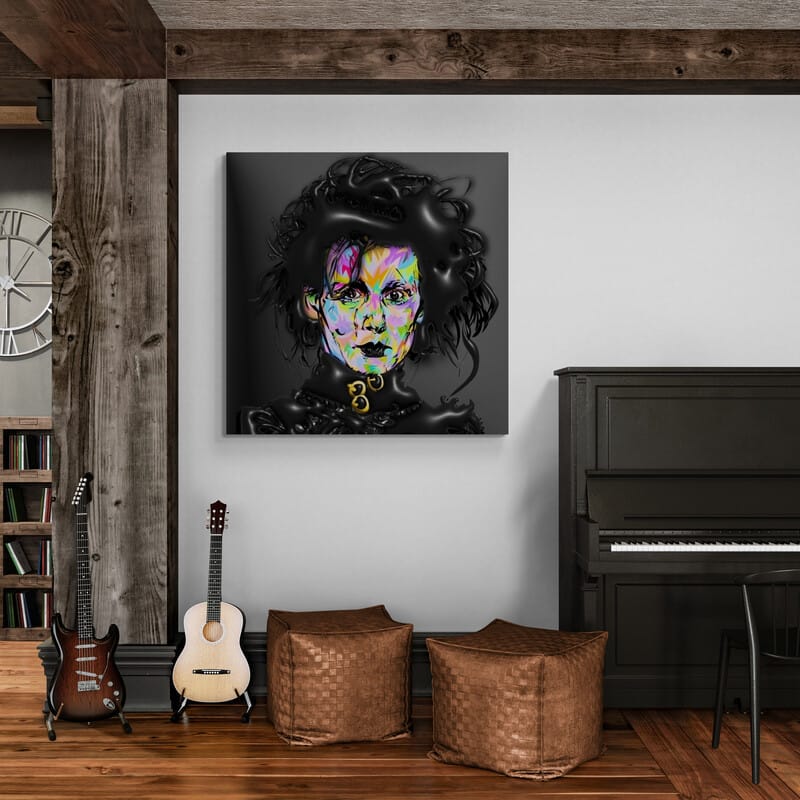 Edward Scissor Hands by Technodrome1 wall art in a living room