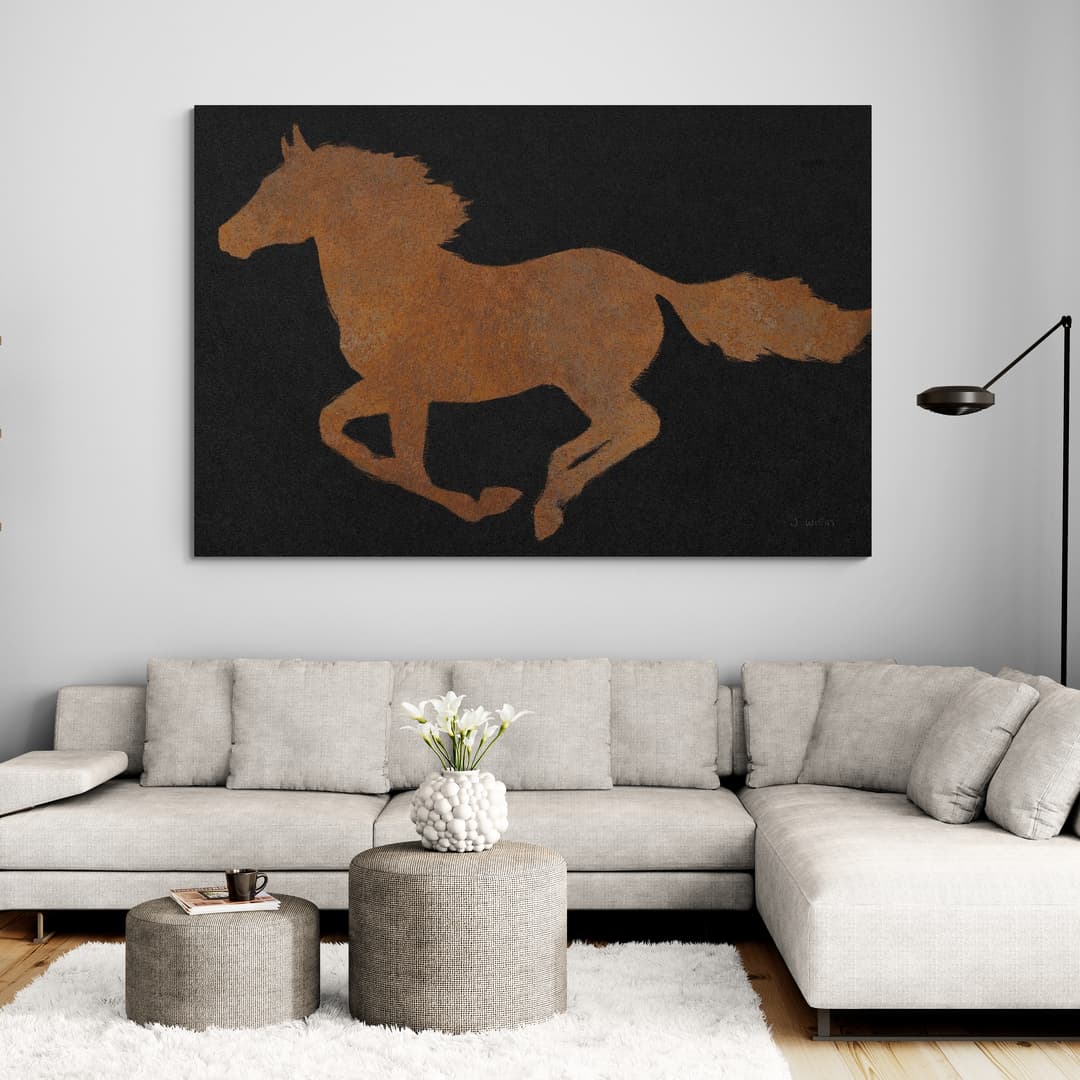 Equine I Industrial by James Wiens wall art in a living room