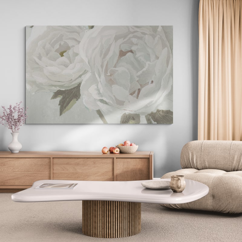 Essence Of June II Neutral by James Wiens wall art in a living room