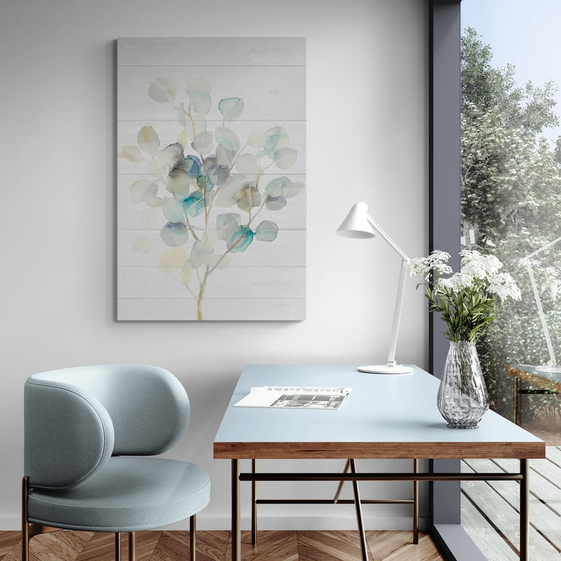 Eucalyptus III On Shiplap by Danhui Nai wall art from Glam Wall Art