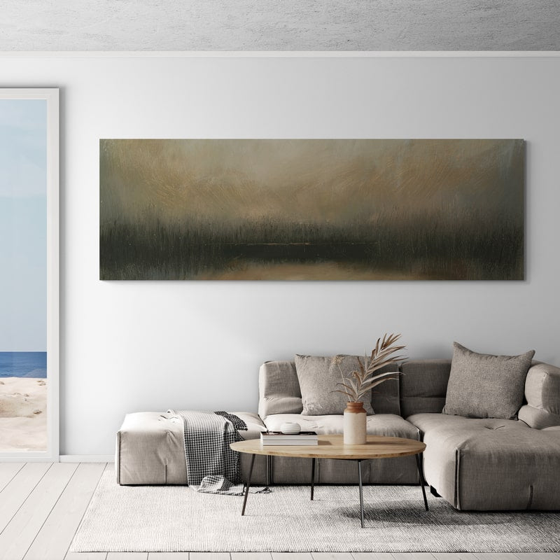 Evening Landscape Abstract by James Wiens wall art in a living room