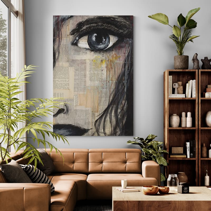 Eye of the Beholder II by Courtney Prahl wall art in a living room