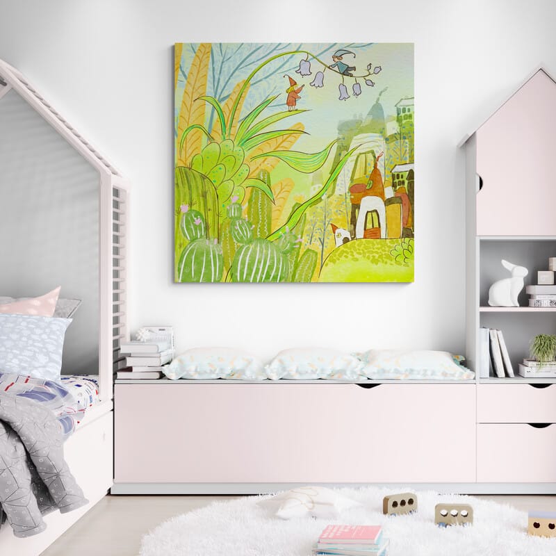 Fairies and Lilies of the Valley by Lisha Sun wall art from Glam Wall Art