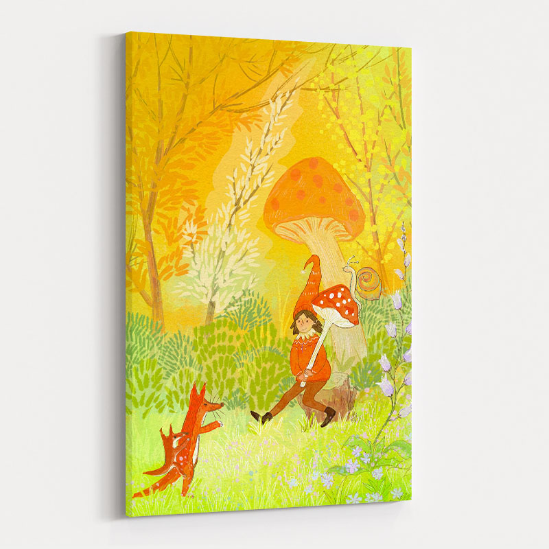 Fairies and the Red Fox by Lisha Sun wall art