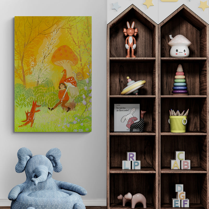 Fairies and the Red Fox by Lisha Sun wall art from Glam Wall Art