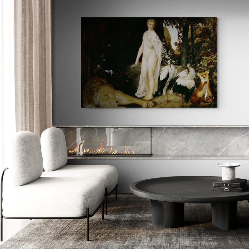 Fairy Tale by Gustav Klimt wall art in a living room