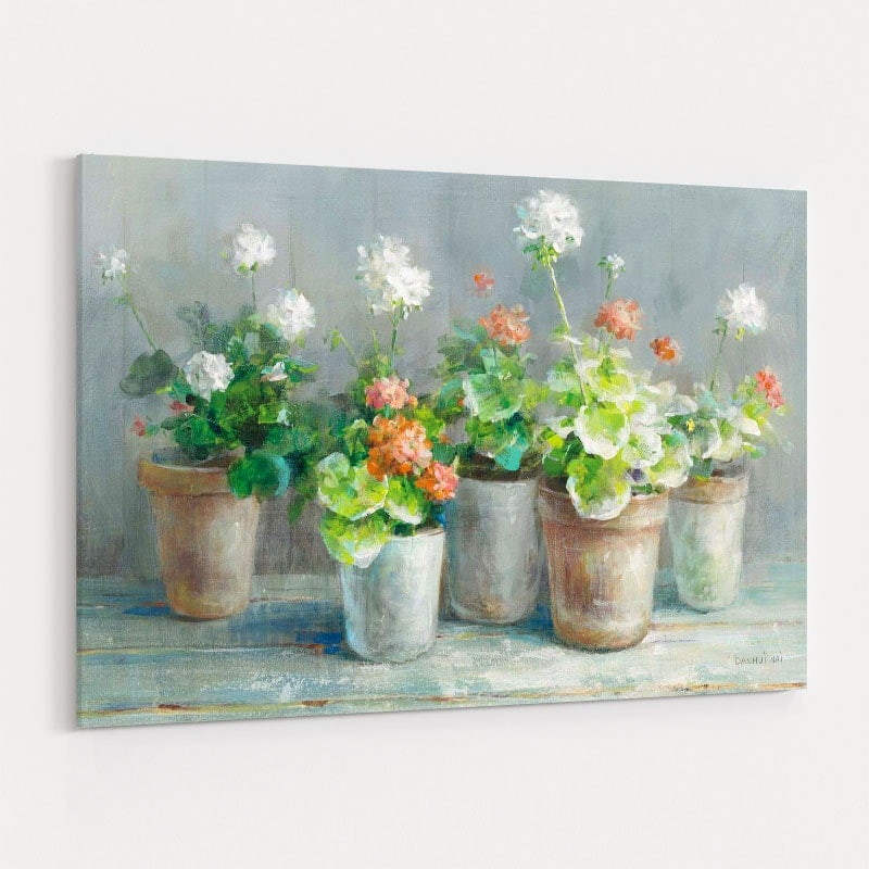 Farmhouse Geraniums by Danhui Nai wall art