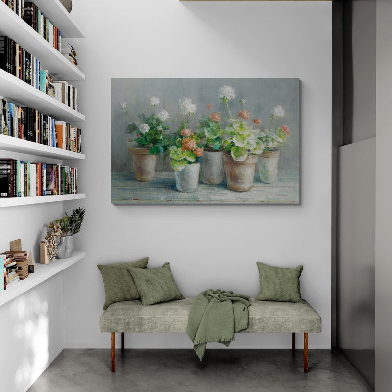 Farmhouse Geraniums by Danhui Nai wall art from Glam Wall Art