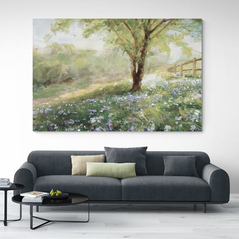 Field of Bluebells Neutral by Danhui Nai wall art from Glam Wall Art