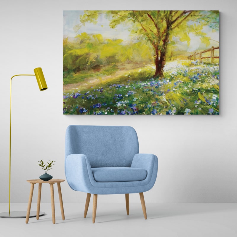 Field of Bluebells by Danhui Nai wall art from Glam Wall Art