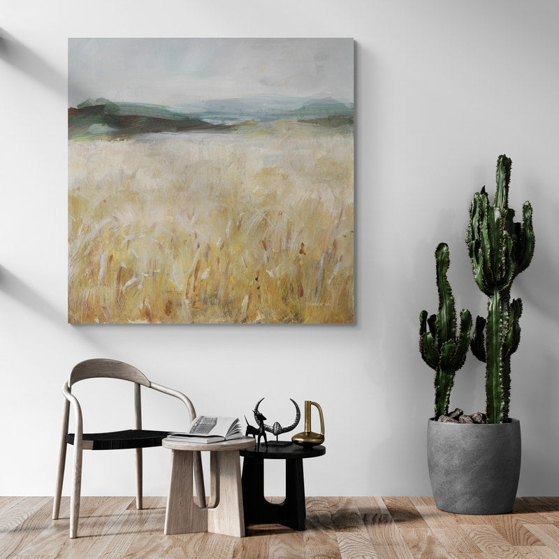 Field of Gold I by Danhui Nai wall art in a living room