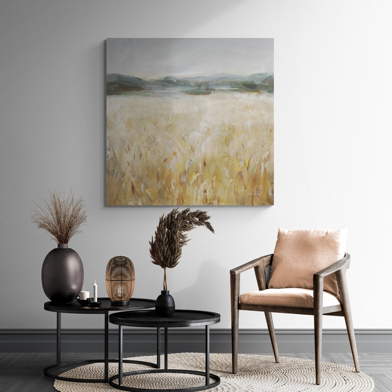 Field of Gold II by Danhui Nai wall art in a living room