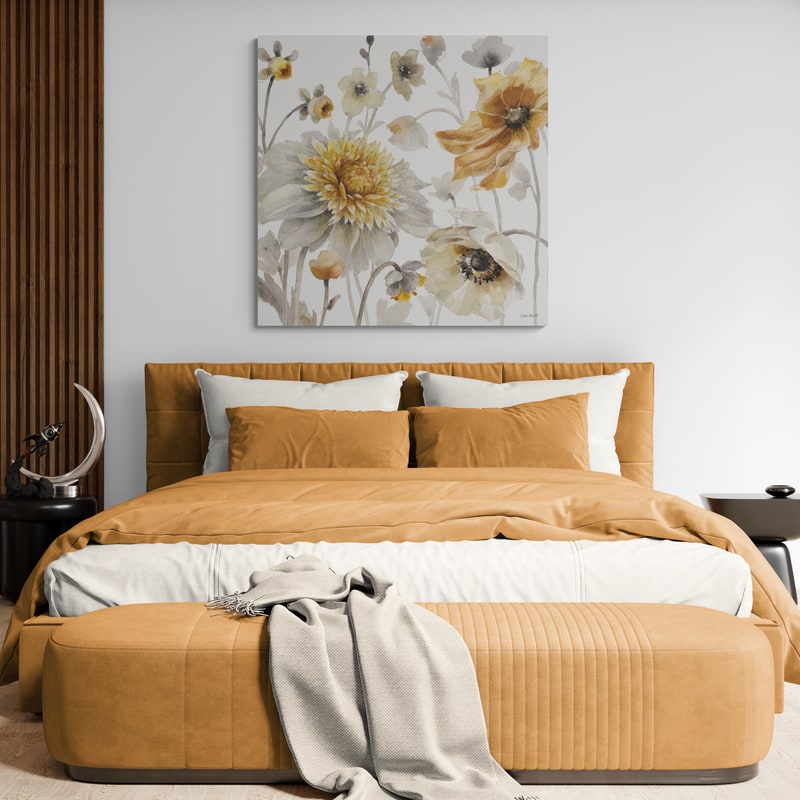 Fields of Gold II by Lisa Audit wall art in a bedroom