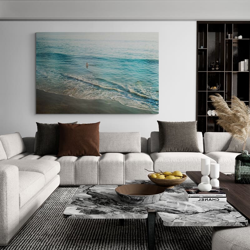 First Light IV by Elizabeth Urquhart wall art in a living room