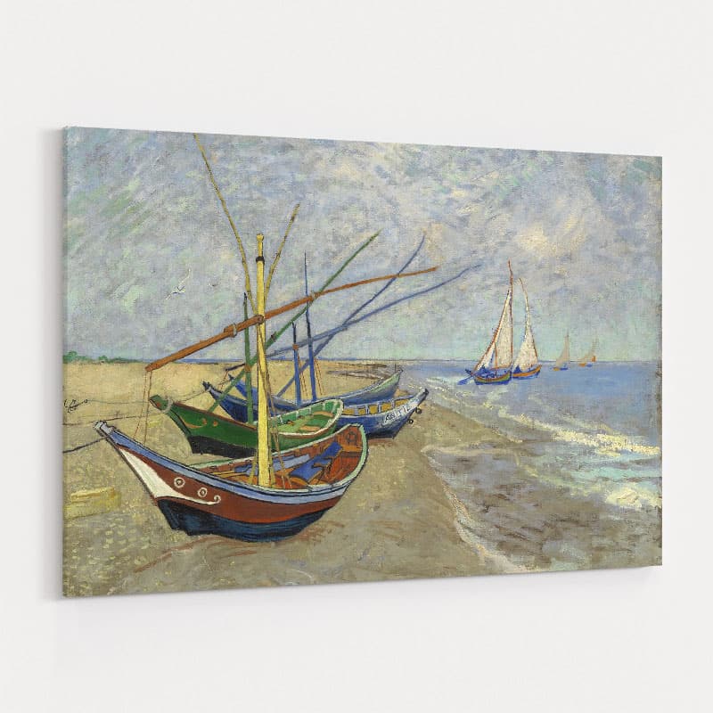 Fishing Boats on the Beach at Les Saintes-Maries 1888 by Vincent Van Gogh wall art