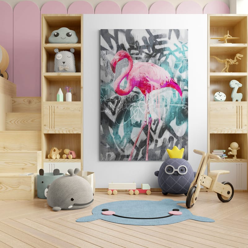 Flamingo Graffiti 1 by Nina Blue wall art from Glam Wall Art