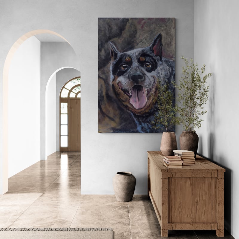 Flash by Marina Strijakova wall art in a hallway