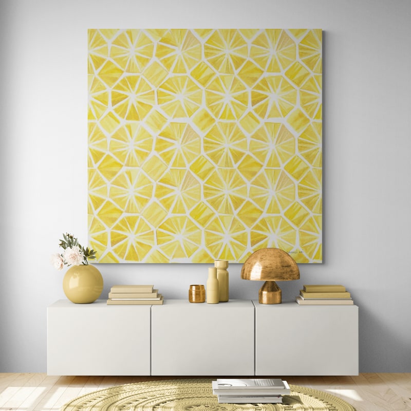 Floursack Home Pattern VII by Danhui Nai wall art in a hallway