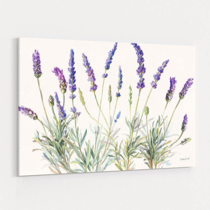 Floursack Lavender V On Linen by Danhui Nai wall art