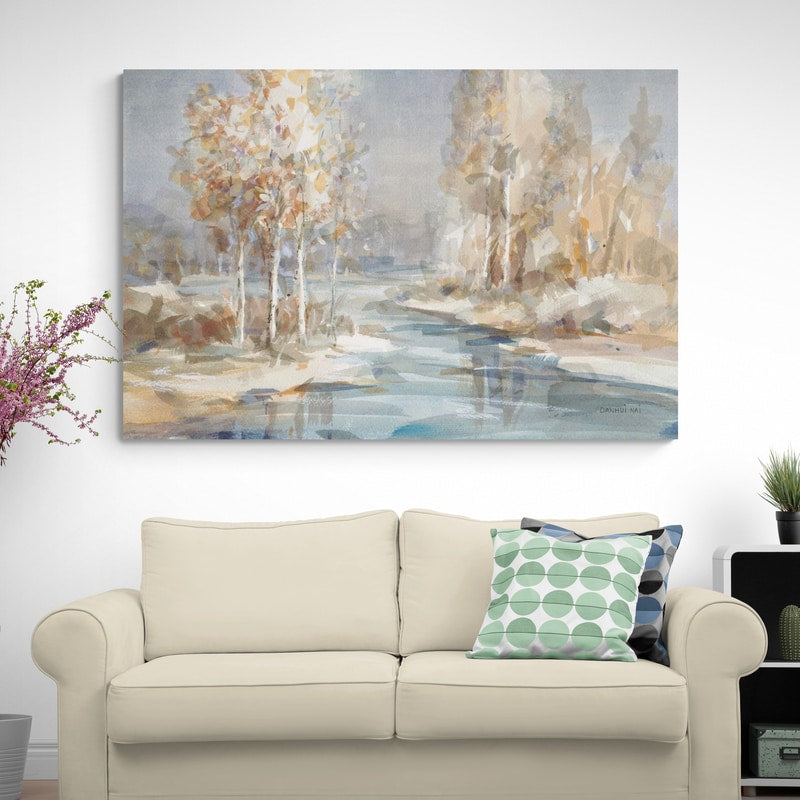 Flowing River by Danhui Nai wall art in a living room