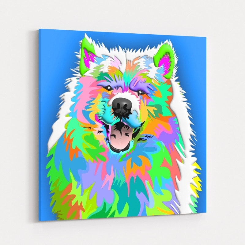 Fluffy Happy Dog by Technodrome1 wall art
