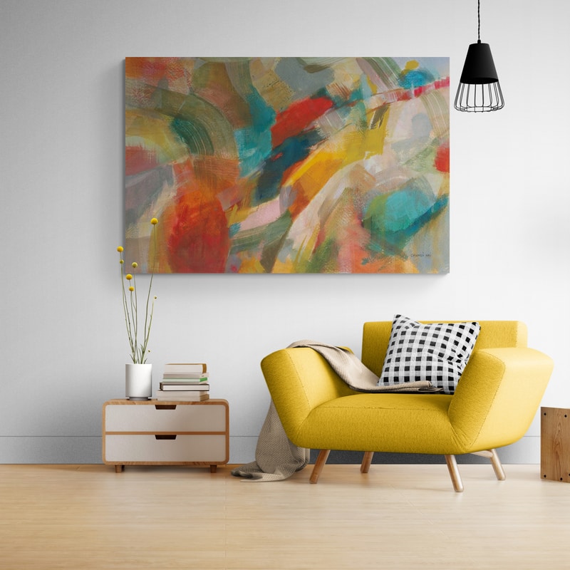 Folds Of Color by Danhui Nai wall art in a living room