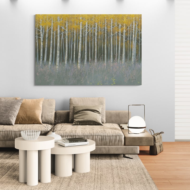 Forest Dusk by James Wiens wall art in a living room
