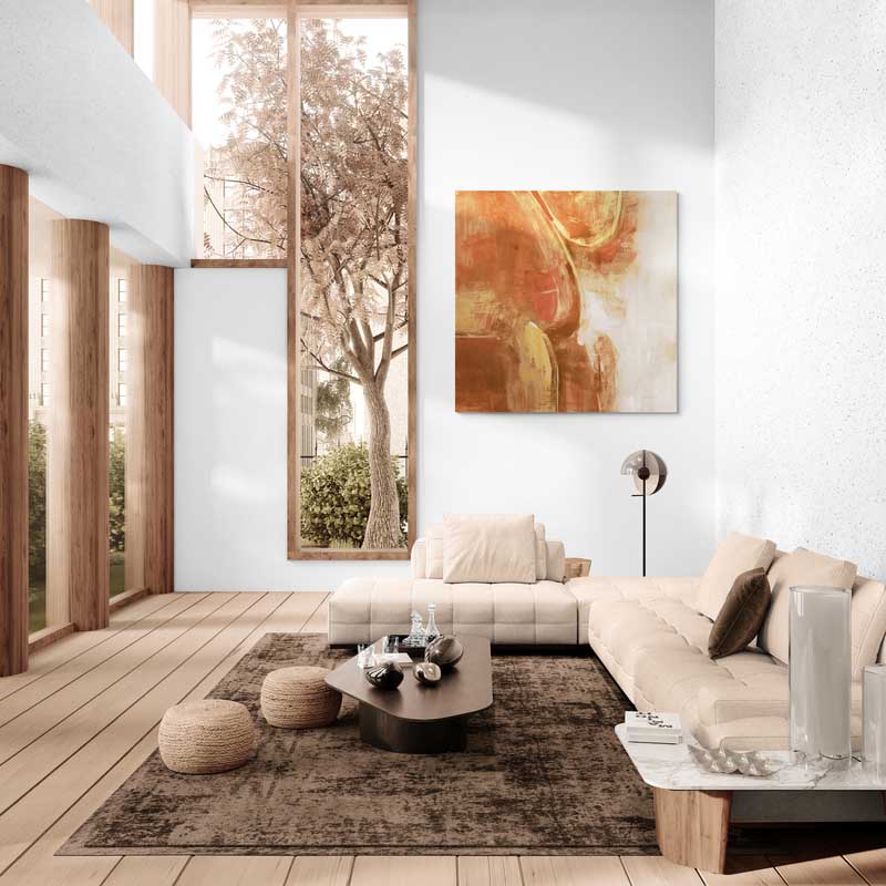 Forest Feel II Autumn by Danhui Nai wall art in a living room