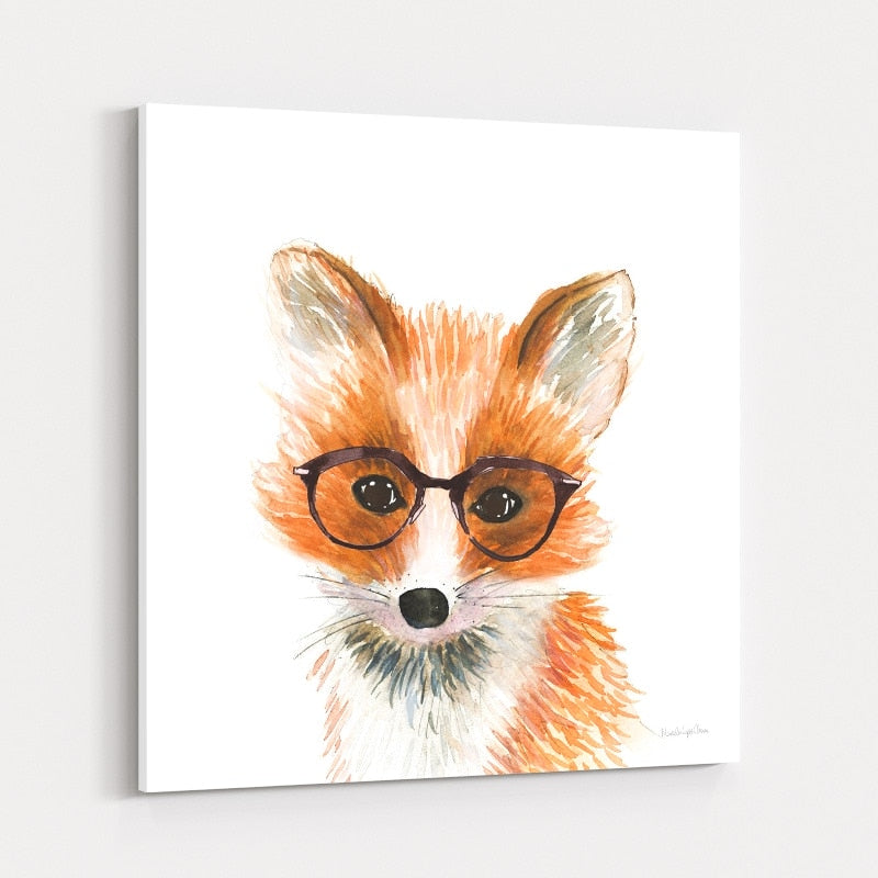 Fox in Glasses by Mercedes Lopez Charro wall art