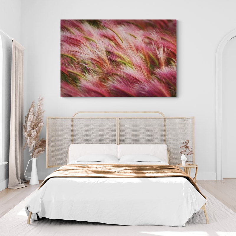 Foxtail Barley Ii by Alan Majchrowicz wall art in a bedroom