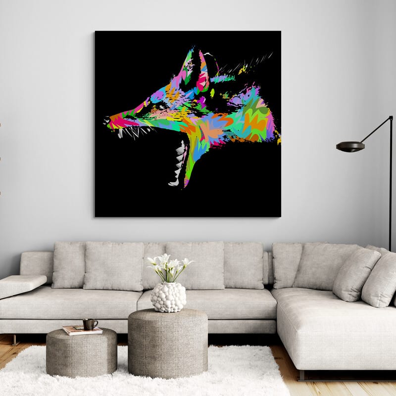 Foxy by Technodrome1 wall art in a living room