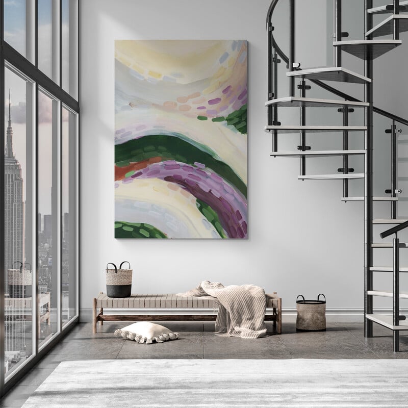 French Countryside Abstracts 2 by Jetty Home wall art in a living room