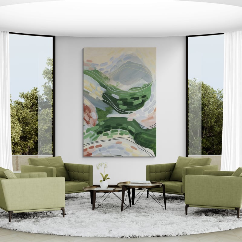 French Countryside Abstracts 6 by Jetty Home wall art in a living room
