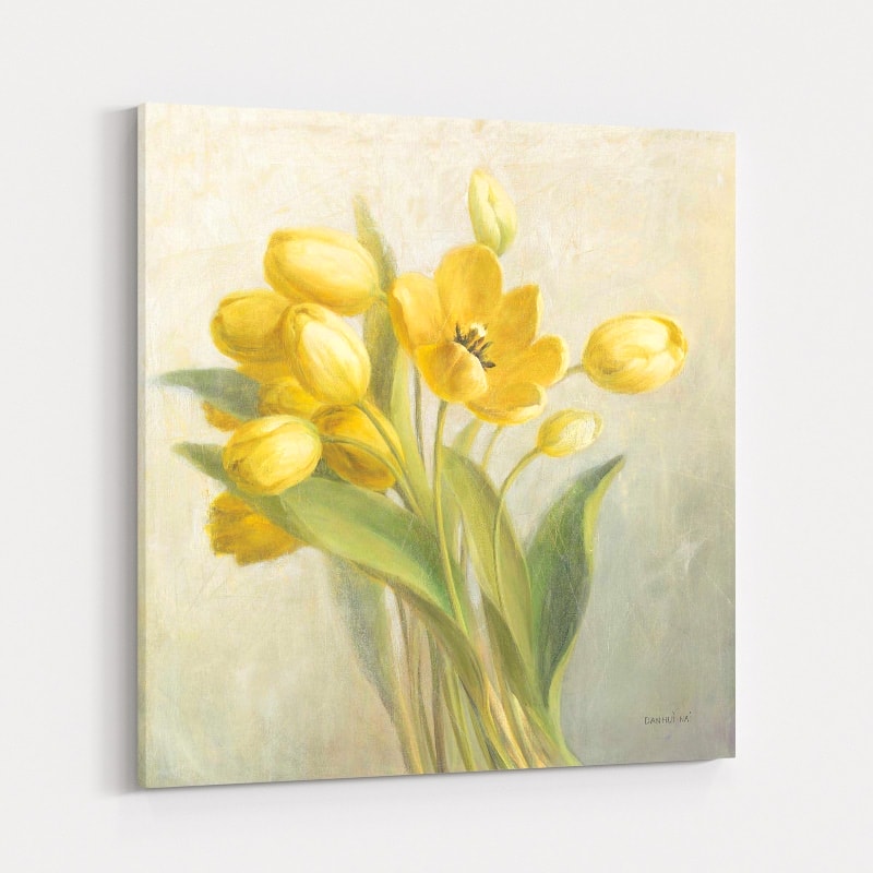 French Yellow Tulips No Butterfly by Danhui Nai wall art