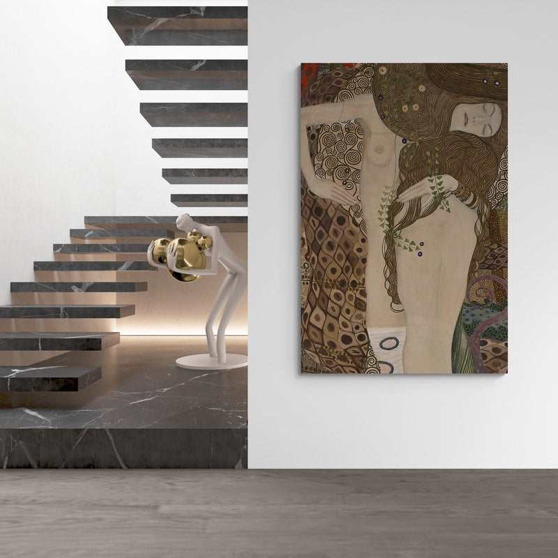 Friends (Water Serpants) by Gustav Klimt wall art from Glam Wall Art