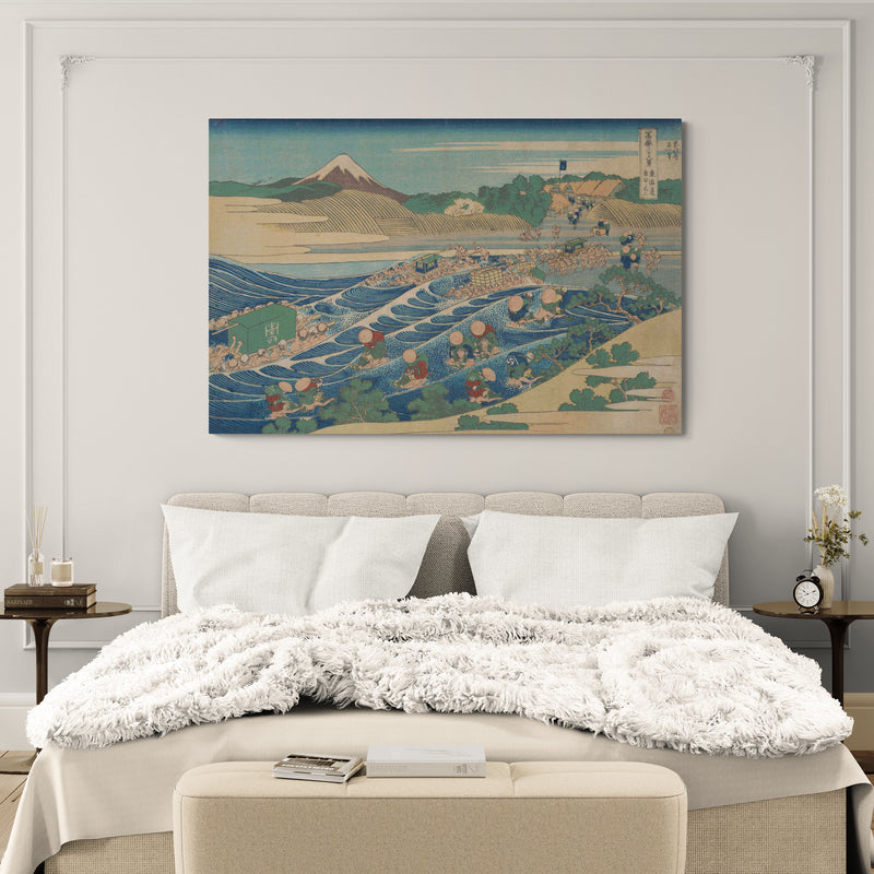 Fuji At Kanaya On The Tokaido by Katsushika Hokusai wall art from Glam Wall Art
