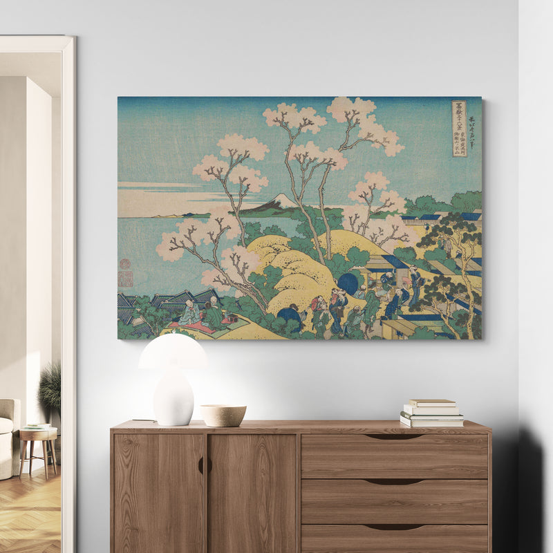 Fuji From Gotenyama On The Tokaido At Shinagawa by Katsushika Hokusai wall art from Glam Wall Art