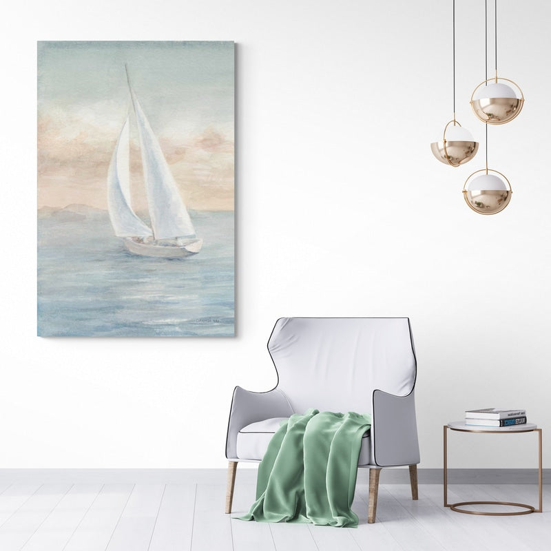 Full Sail I by Danhui Nai wall art in a living room