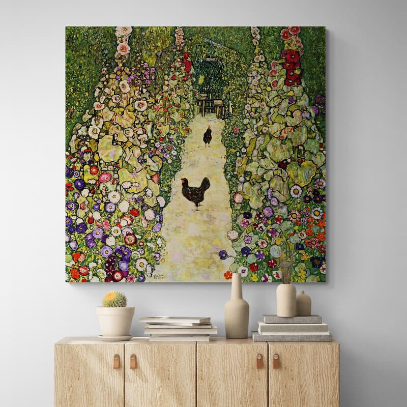 Garden with Chickens by Gustav Klimt wall art from Glam Wall Art