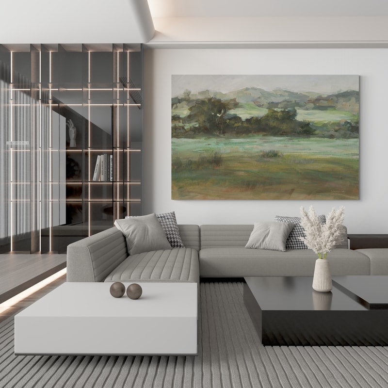 Gentle Day Neutral by Danhui Nai wall art in a living room