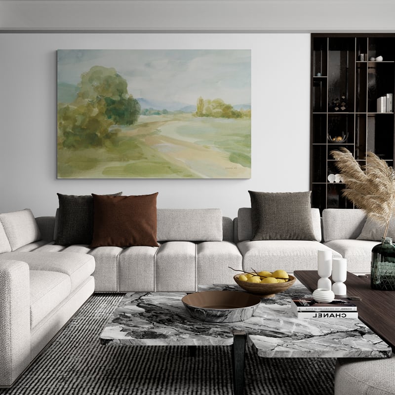 Gentle World I by Danhui Nai wall art in a living room