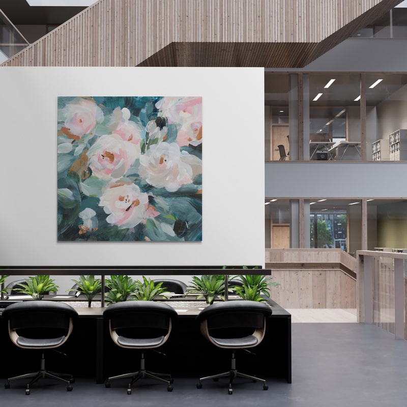 Glimpses Of Roses I by Danhui Nai wall art in a office