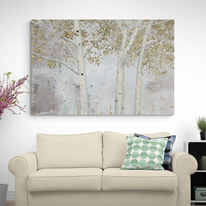 Golden Forest Gray by James Wiens wall art in a living room